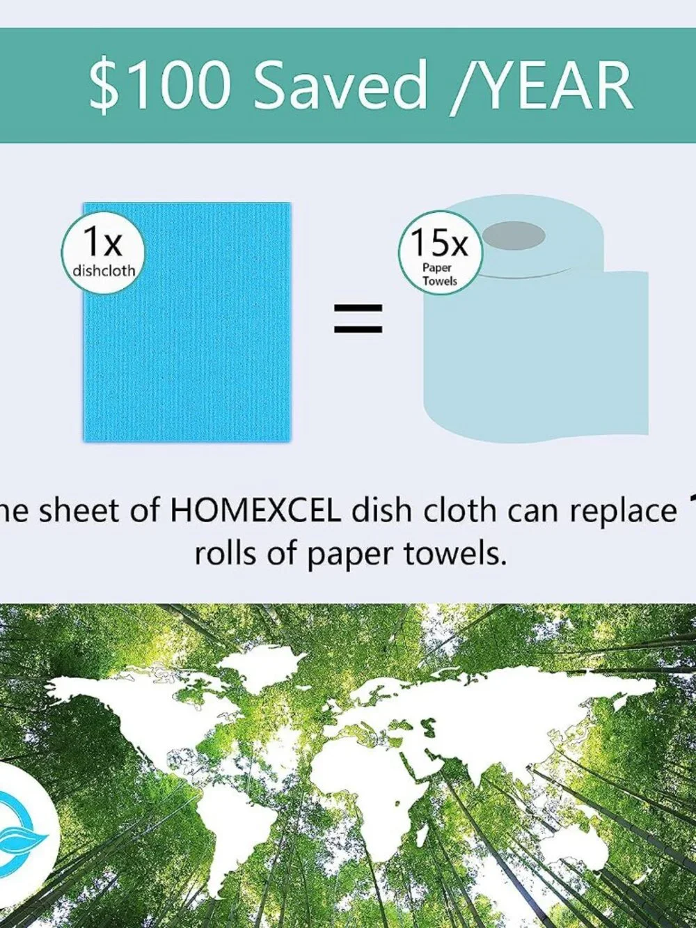HOMEXCEL Swedish Dishcloths for Kitchen 10 Pack, Sponge Dish Cloth for Counters